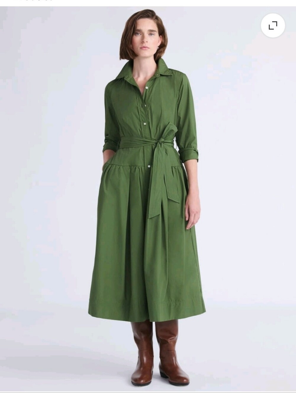 NWOT FREE ASSEMBLY Cotton Belted Shirt Dress
